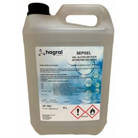 OCLAIR TOPCAR - Gel Hydroalcoolique Désinfectant Pour L'antisépsie Des Mains - 5 Litres - SEPGEL5 3 OCLAIR TOPCAR - Gel Hydroalcoolique Désinfectant Pour L'antisépsie Des Mains - 5 Litres - SEPGEL5