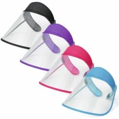 KINGSO Visière écran Facial Capuchon Anti-poussière Anti-crachats Couverture Intégrale De Protection Chapeau De Soleil Transparent Rouge -Protection des voies respiratoires Soldes 19384822 5