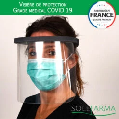 Lot De 5 VisiŠres De Protection Grade Medical COVID 19 -SOLEFARMA - Stone -Protection des voies respiratoires Soldes 19424968 2