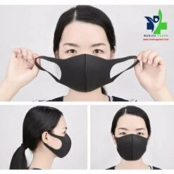 MEDICAGUARD Masque Lavable Adulte 30 Fois Noir – Pack De 3