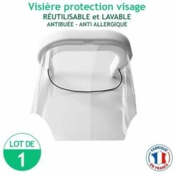 ENVELOPPEBULLE Visière Protection Visage - Réutilisable Et Lavable - Antibuée - Anti Allergique