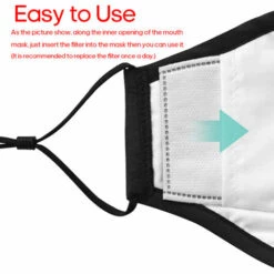 ASUPERMALL 10Pcs Bouche Cover Filtres Pm2,5 Active Filtre A Charbon Pad Anti-Voile Replaceable Haze Epreuve 6-Antipoussiere Couche De Protection Pad -Protection des voies respiratoires Soldes 20721836 4