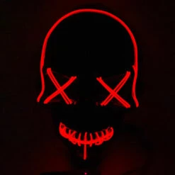 ASUPERMALL Led Halloween Masque Cosplay Festival Masques Dark Night Lumiere El Light Line Masque Holiday Party Disponible Multicolor En Option, Rouge