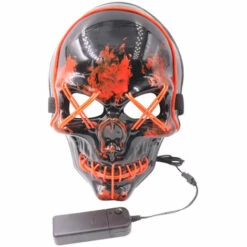 ASUPERMALL Led Halloween Masque Cosplay Festival Masques Dark Night Lumiere El Light Line Masque Holiday Party Disponible Multicolor En Option, Rouge -Protection des voies respiratoires Soldes 22846307 4
