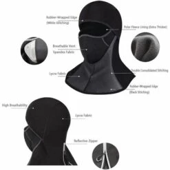 Cache-Cou Moto Balaclava Ski Imperméable Coupe-Vent écharpe Polaire Tour De Cou Chaud épais Protecteur De Cou Taille Universelle Cagoule LangRay - Noir -Protection des voies respiratoires Soldes 22868505 3