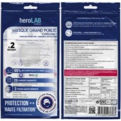 ALPHAMED X10 Masques ADULTE En Tissu Lavables Et Réutilisables UNS 1 - Grand Public Afnor DGA - CATEGORIE 1- Filtration 99% - 50 Lavages - NOIR - 25 -Protection des voies respiratoires Soldes 22912142 2