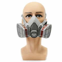 MANTA DANIU 6200 N95 Double Filtre De Protection De Masque à Gaz Masque Chimique Demi-masque Respiratoire Gris -Protection des voies respiratoires Soldes 23562151 2