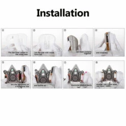 MANTA DANIU 6200 N95 Double Filtre De Protection De Masque à Gaz Masque Chimique Demi-masque Respiratoire Gris -Protection des voies respiratoires Soldes 23562151 3