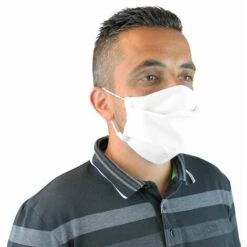 Masque De Protection Visage Lavable, Réutilisable 3 Couches En Tissu - Blanc - Vivezen - Blanc