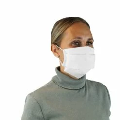 Lot De 10 Masques De Protection Visage Lavable, Réutilisable 3 Couches En Tissu - Blanc - Certifié UNS1 - Vivezen - Blanc -Protection des voies respiratoires Soldes 23666512 4