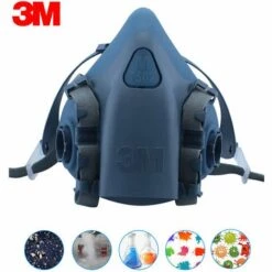 3M - 3M 7502 Demi-Masque Respiratoire Masque De Protection En Silicone Anti-Poussiere Pm2,5 Securite Masque Peinture Masque De Pulverisation