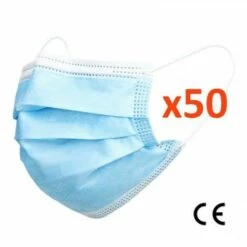 Masques Médicaux CE - Bleus 3 Plis Jetables - Boîte De 50 - SILAMP - Bleu -Protection des voies respiratoires Soldes 23770202 3