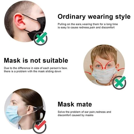 LANGRAY Extensions De Sangle De Masque, Crochet Pour Masque Réglable Extension De Masque Sangle De Masque Pour Prévention Des Maux Oreilles Et Visage 6 LANGRAY Extensions De Sangle De Masque, Crochet Pour Masque Réglable Extension De Masque Sangle De Masque Pour Prévention Des Maux Oreilles Et Visage – Image 4