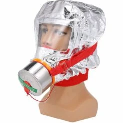 ASUPERMALL Feu Eacape Masque Visage Auto-Sauvetage Masque De Protection Respiratoire De Gaz Face Couverture Personnelle Evacuation D'Urgence De Capot, Argent, 60 Minutes -Protection des voies respiratoires Soldes 25218964 3