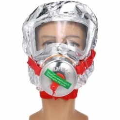 ASUPERMALL Feu Eacape Masque Visage Auto-Sauvetage Masque De Protection Respiratoire De Gaz Face Couverture Personnelle Evacuation D'Urgence De Capot, Argent, 60 Minutes -Protection des voies respiratoires Soldes 25218964 4