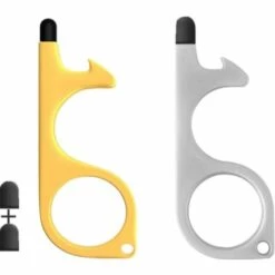 LANGRAY Ouvre-porte à Clé Propre Outil D'ouvre-porte Sans Contact Support De Poche écran Tactile Ouvre-porte Sans Contact Maison Extérieur Facile à Transporter Gardez Les Mains Propres (2PCS)