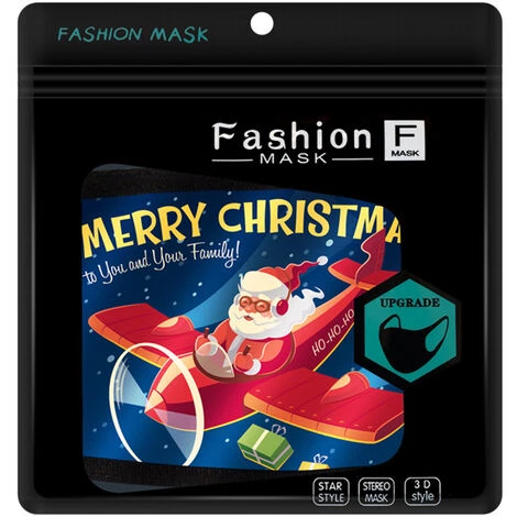 ASUPERMALL 1 Paquet Anti-Poussiere Masque Bouche Joyeux Noel Mode De Protection Masques Visage Poussiere Bouche Revetements, Lavable Reutilisables Pour Le Cyclisme Camping Voyage, Style 10 5 ASUPERMALL 1 Paquet Anti-Poussiere Masque Bouche Joyeux Noel Mode De Protection Masques Visage Poussiere Bouche Revetements, Lavable Reutilisables Pour Le Cyclisme Camping Voyage, Style 10 – Image 3