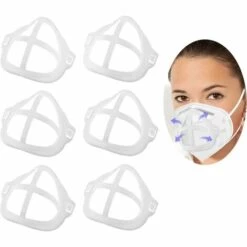 LANGRAY 6 Pièces Réutilisables Et Lavables Montures 3D Cadre De Support De Couverture De Visage En Silicone Pour Supports Intérieurs De Masque, Protège-nez Et Bouche