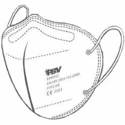 PBV Masque De Protection FFP2 Vendu Par 20 Unités Utilisation 8h EN 149:2001+A1:2019 Blanc Unique - Blanc -Protection des voies respiratoires Soldes 26384312 3