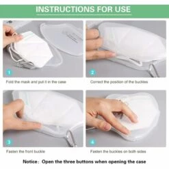 LANGRAY Bo?te De Masque 4 Pièces Bo?te De Rangement De Masque Portable Sac De Rangement De Masque Bo?te De Masque Pour Protège-dents 4 Couleurs (rose, Vert, Blanc Transparent, Vert Lumineux) -Protection des voies respiratoires Soldes 26459732 5