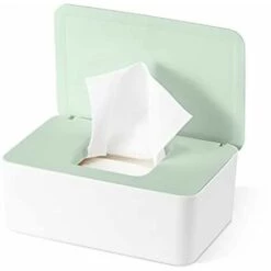 LITZEE Boîte De Lingettes Humides Boîte De Rangement De Lingettes Humides (verte Et Blanche) -Protection des voies respiratoires Soldes 26468052 4