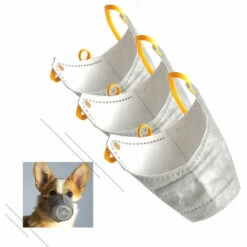 ASUPERMALL Masque Pet Dog Muzzle Reglable Sangle Anti-Brouillard Anti-Gaz Anti-Poussiere Fumee Secondaire 3 Pcs, S