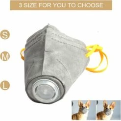 ASUPERMALL Masque Pet Dog Muzzle Reglable Sangle Anti-Brouillard Anti-Gaz Anti-Poussiere Fumee Secondaire 3 Pcs, S -Protection des voies respiratoires Soldes 26475291 3