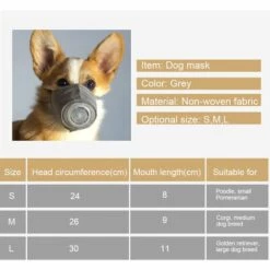 ASUPERMALL Masque Pet Dog Muzzle Reglable Sangle Anti-Brouillard Anti-Gaz Anti-Poussiere Fumee Secondaire 3 Pcs, S -Protection des voies respiratoires Soldes 26475291 5