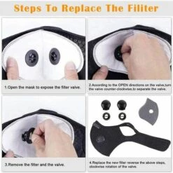 BETTERLIFE 2 Masques Anti-poussière Pour Serviettes De Sport, Avec Filtre à Charbon Actif, Lavables, Réutilisables Et Respirants, Adaptés Aux Activités De Plein Air, Au Travail Du Bois, à La Tonte Et à La Course à Pied, Au Cyclisme -Protection des voies respiratoires Soldes 26496893 4