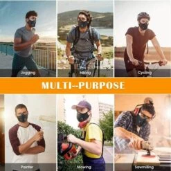 BETTERLIFE 2 Masques Anti-poussière Pour Serviettes De Sport, Avec Filtre à Charbon Actif, Lavables, Réutilisables Et Respirants, Adaptés Aux Activités De Plein Air, Au Travail Du Bois, à La Tonte Et à La Course à Pied, Au Cyclisme -Protection des voies respiratoires Soldes 26496893 5