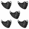 BETTERLIFE 5 Masques Anti-poussière De Sport, Filtres à Charbon Actif, Réutilisables, Respirants, Activités De Plein Air, Travail Du Bois, Tonte Et Course, Cyclisme Noir