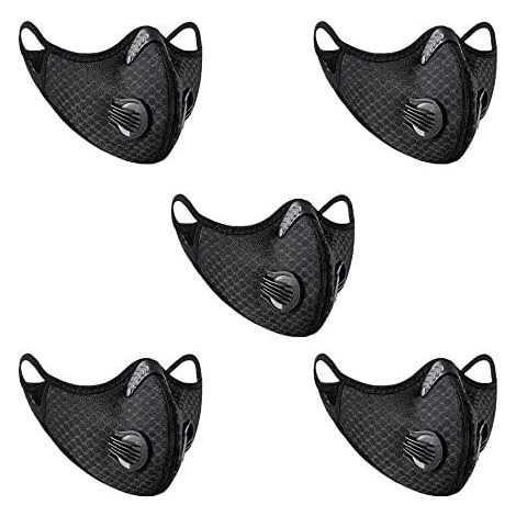 BETTERLIFE 5 Masques Anti-poussière De Sport, Filtres à Charbon Actif, Réutilisables, Respirants, Activités De Plein Air, Travail Du Bois, Tonte Et Course, Cyclisme Noir 3 BETTERLIFE 5 Masques Anti-poussière De Sport, Filtres à Charbon Actif, Réutilisables, Respirants, Activités De Plein Air, Travail Du Bois, Tonte Et Course, Cyclisme Noir
