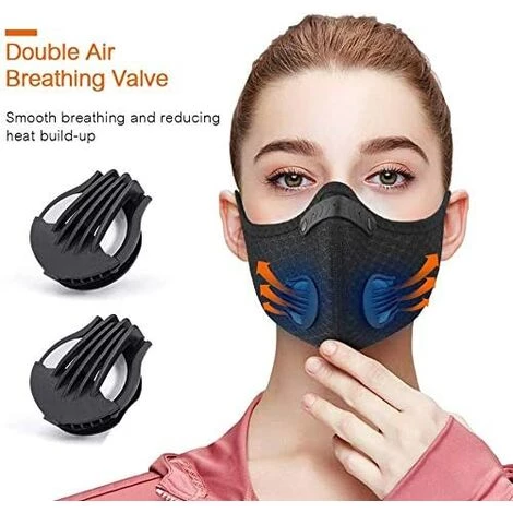 BETTERLIFE 5 Masques Anti-poussière De Sport, Filtres à Charbon Actif, Réutilisables, Respirants, Activités De Plein Air, Travail Du Bois, Tonte Et Course, Cyclisme Noir 4 BETTERLIFE 5 Masques Anti-poussière De Sport, Filtres à Charbon Actif, Réutilisables, Respirants, Activités De Plein Air, Travail Du Bois, Tonte Et Course, Cyclisme Noir – Image 2