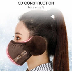 ASUPERMALL Combo Air Chaud Cache-Oreilles Masques Anti-Poussiere, Brun -Protection des voies respiratoires Soldes 27363516 4