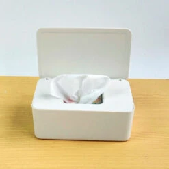 HAPPYSHOPPING Boite De Rangement De Masque Jetable Boite De Mouchoirs Scellee Anti-poussiere Domestique De Grande Capacite Avec Couvercle, Blanc -Protection des voies respiratoires Soldes 27394721 3