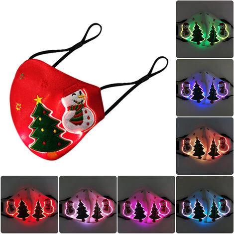 HAPPYSHOPPING Masque De Noel Halloween LED 4 Types De Modes Lumineux, Rouge 3 HAPPYSHOPPING Masque De Noel Halloween LED 4 Types De Modes Lumineux, Rouge