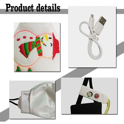 HAPPYSHOPPING Masque De Noel Halloween LED 4 Types De Modes Lumineux, Rouge 4 HAPPYSHOPPING Masque De Noel Halloween LED 4 Types De Modes Lumineux, Rouge – Image 2