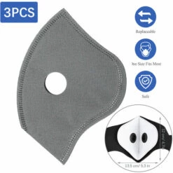 TOMSHOO Masque De Cyclisme, 3 Elements Filtrants [Non Medical] Element Filtrant Protecteur A 5 Couches Filtre De Masque A Charbon Actif Filtre PM2.5 -Protection des voies respiratoires Soldes 27394879 3