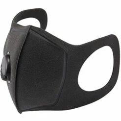 HAPPYSHOPPING [Non Medical] Masque D'eponge De Valve Respiratoire, Anti-poussiere, Anti-soleil Et Anti-buee, L'eponge Noire Peut Etre Lavee, 1 Paquet - 1 Paquet