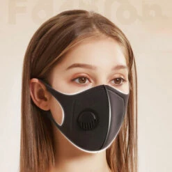 HAPPYSHOPPING [Non Medical] Masque D'eponge De Valve Respiratoire, Anti-poussiere, Anti-soleil Et Anti-buee, L'eponge Noire Peut Etre Lavee, 1 Paquet - 1 Paquet -Protection des voies respiratoires Soldes 27433308 5