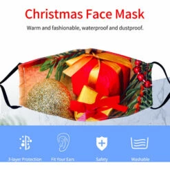 ASUPERMALL Noel Coton Masque Reglable Contour D'Oreille Anti-Poussiere Lavable Bouche Reutilisable Pere Noel Masque Pour Adulte Femmes Hommes, # 5 -Protection des voies respiratoires Soldes 27554407 5