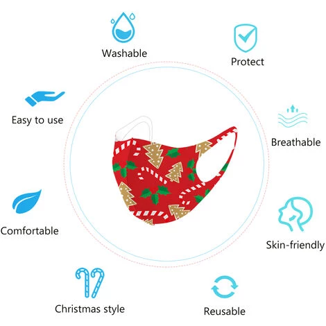 ASUPERMALL Masque Des Enfants Visage De Noel Masque Enfants Masque Reutilisable Visage Lavable Respirante Bouche Couverture 5 ASUPERMALL Masque Des Enfants Visage De Noel Masque Enfants Masque Reutilisable Visage Lavable Respirante Bouche Couverture – Image 3