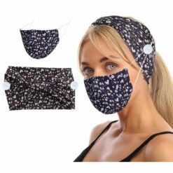 HAPPYSHOPPING Vente Chaude Bouton Creatif Large Bandeau Hiver Masque En Tissu Anti-poussiere Bandeau En Deux Pieces, Petites Fleurs -Protection des voies respiratoires Soldes 27621876 2