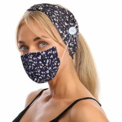 HAPPYSHOPPING Vente Chaude Bouton Creatif Large Bandeau Hiver Masque En Tissu Anti-poussiere Bandeau En Deux Pieces, Petites Fleurs -Protection des voies respiratoires Soldes 27621876 3
