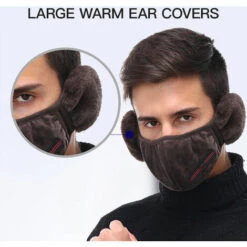 HAPPYSHOPPING Masque Anti-poussiere, Chaud Et Respirant Deux-en-un A834 Marron -Protection des voies respiratoires Soldes 27622154 5