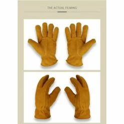 Triomphe Gants Chauds, Gants D'hiver, Gants En Cuir De Vache Résistant Au Froid, Gants De Travail Extérieur, Gants épaissis Résistant Aux Basses Températures, Gants De Ski, Jaune D'or XL -Protection des voies respiratoires Soldes 27626492 5