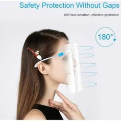 LONGZIMING 5 Verres Réutilisables Shield Visor Transparent Fog-free Protège Les Yeux Des éclaboussures | Le Film Protecteur Doit être Retiré -Protection des voies respiratoires Soldes 27768228 3