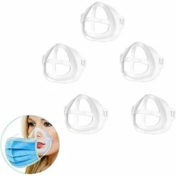LITZEE Lot De 5 Support 3D Pour Masque Protégez La Bouche Support Respirant Matériau LDPE Doux Au Toucher Convient Aux Masques