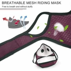 Triomphe Masque De Cyclisme Charbon Actif Anti-poussière PM2.5 Sports De Plein Air Maille Hommes Et Femmes Vélo Hiver Masque De Chaleur Violet Foncé 3I2) Masques De Sport 4 + 12 Filtres + 24 Valves Respiratoires -Protection des voies respiratoires Soldes 28617993 3