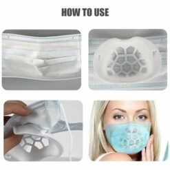 HAPPYSHOPPING 3 Supports De Masque En Silicone, Support Interne Du Masque, Rouge A Levres Antiadhesif, Respiration Douce, Style Blanc 2 -Protection des voies respiratoires Soldes 28683593 3